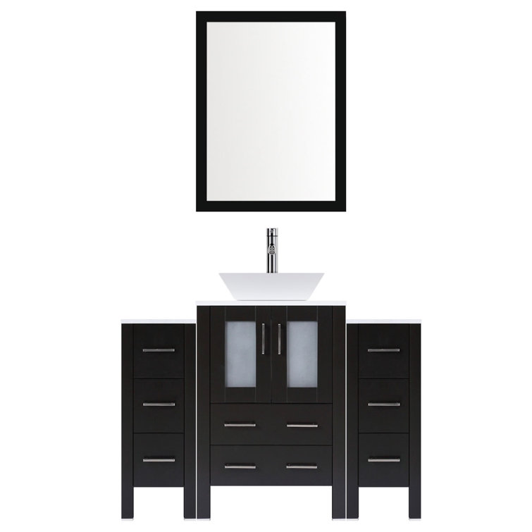 LessCare Modern 60" Single Bathroom Vanity Set with Mirror & Reviews